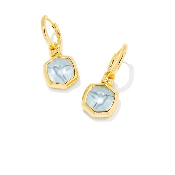 Kendra Scott Jewelry - Kendra Scott Davie Intaglio Convertible Hummingbird Huggie Hoop Earrings